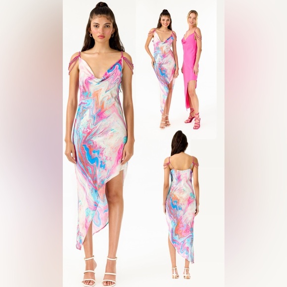 NWT My Beachy Side Cotton Candy High Low dress $395 | MEDIUM - Picture 7 of 13